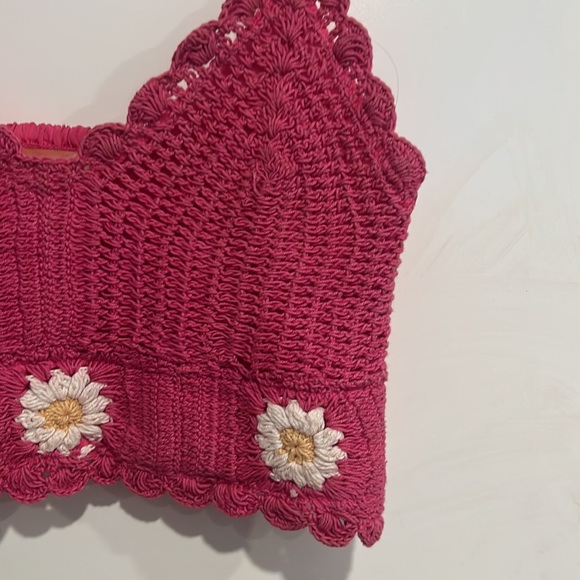 Hot pink crochet flower top - Picture 2 of 2